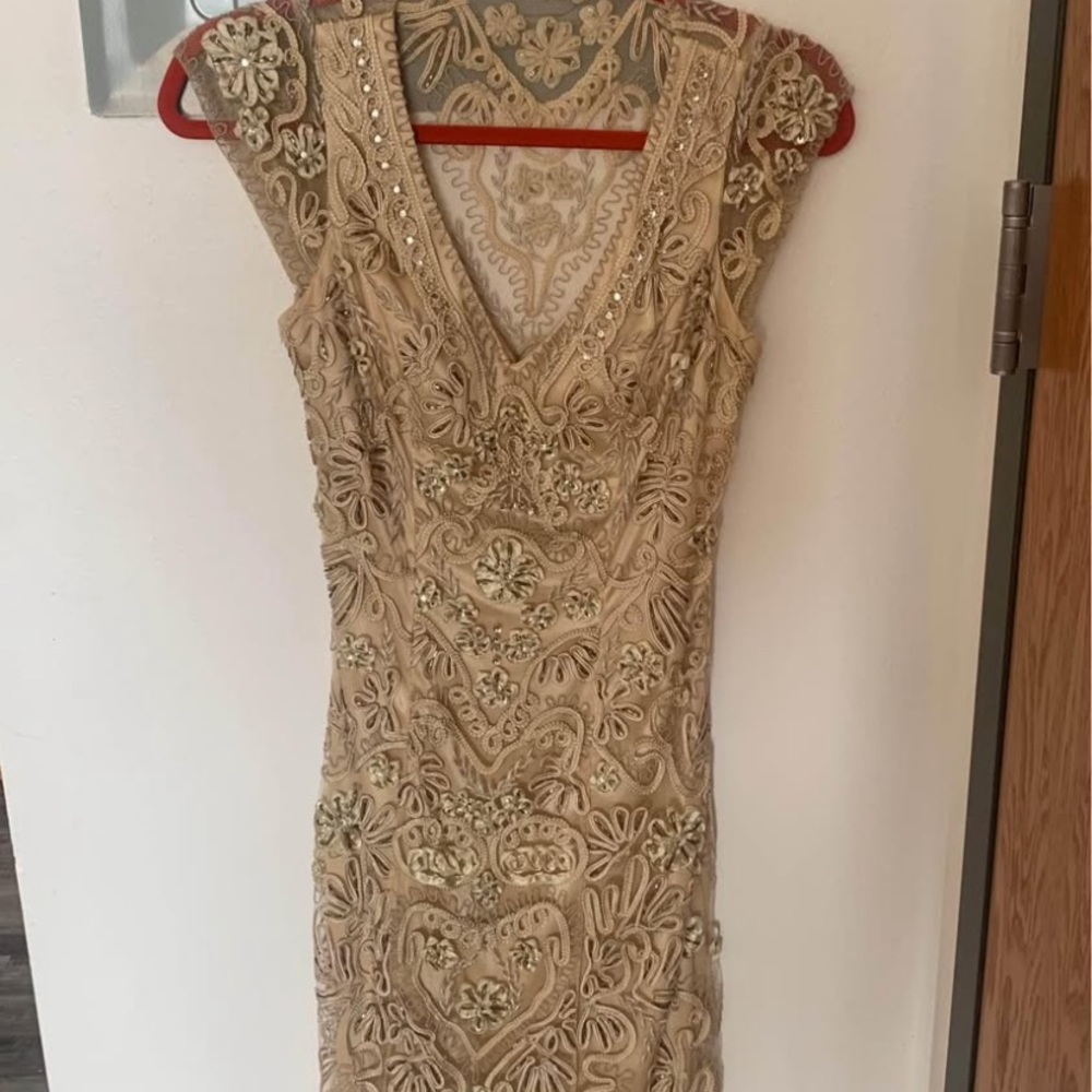 Elegant Cream Embellished Dress